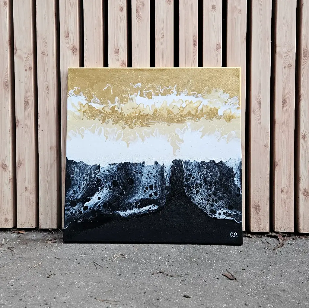 Black beach covered in gold II