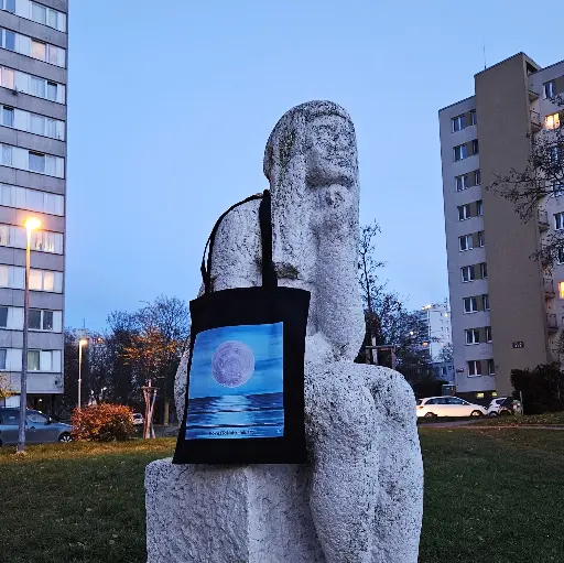 Oboustranná látková taška Země-Měsíc