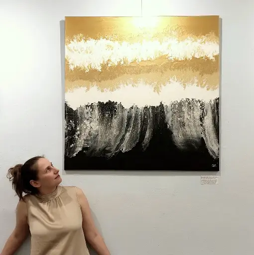 Black beach covered in gold