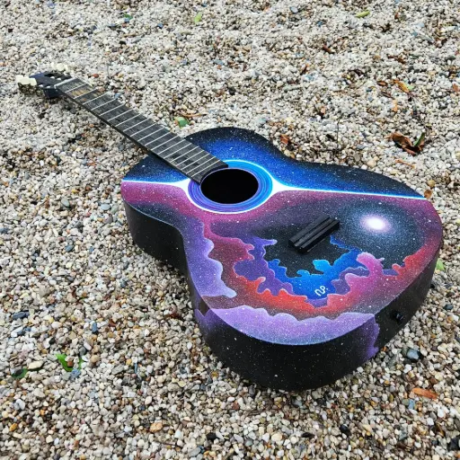 Space guitar with black hole